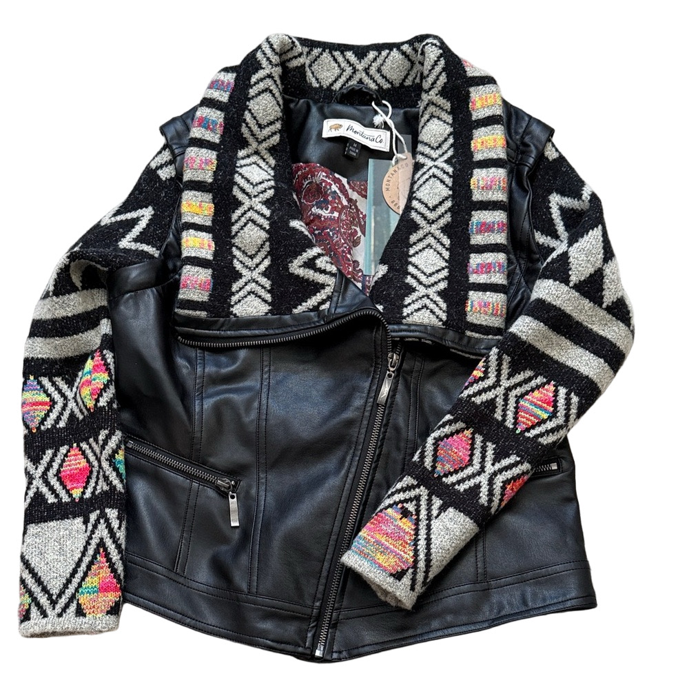 NWT Montanaco faux leather jacket sz M